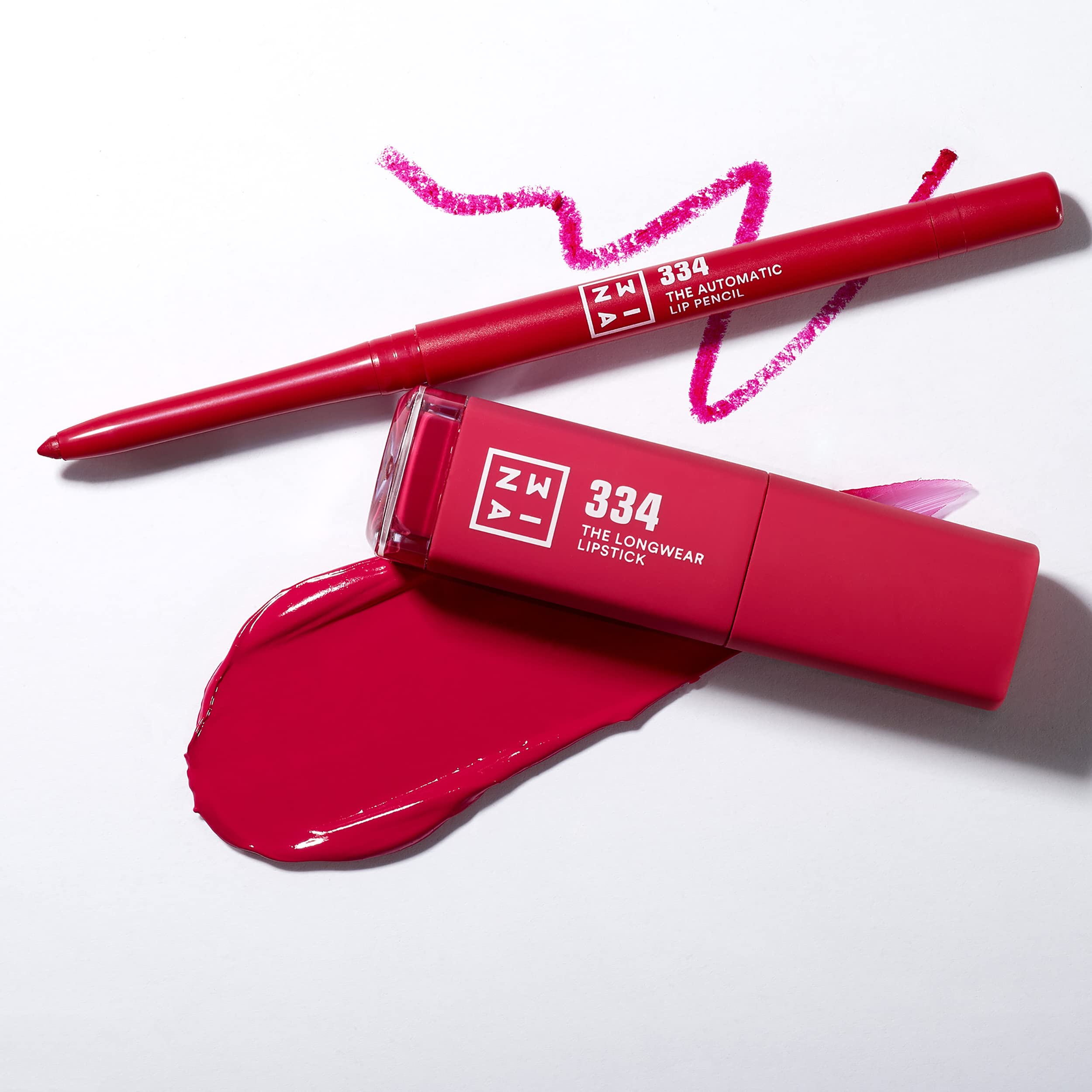3Ina The Longwear Lipstick - 334 Bright Pink for Women - 0.20 oz Lipstick - Image 5